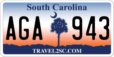 SC license plate AGA943