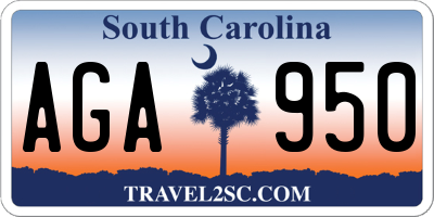 SC license plate AGA950