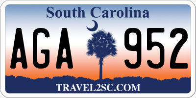 SC license plate AGA952