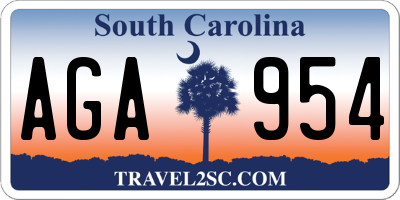 SC license plate AGA954