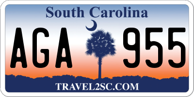 SC license plate AGA955