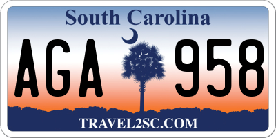 SC license plate AGA958