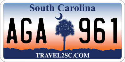 SC license plate AGA961