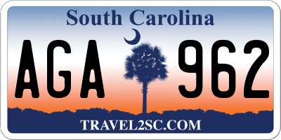 SC license plate AGA962