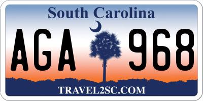 SC license plate AGA968