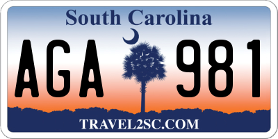 SC license plate AGA981
