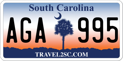 SC license plate AGA995