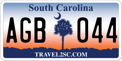 SC license plate AGB044