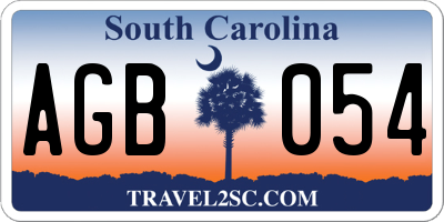 SC license plate AGB054