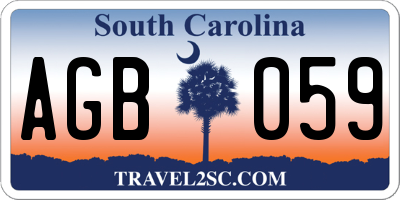 SC license plate AGB059