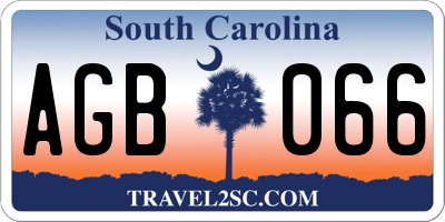 SC license plate AGB066