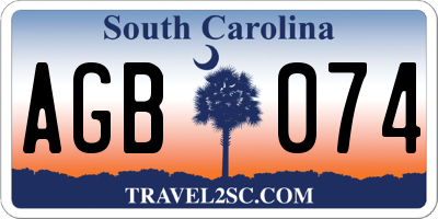 SC license plate AGB074