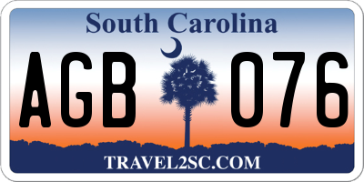 SC license plate AGB076