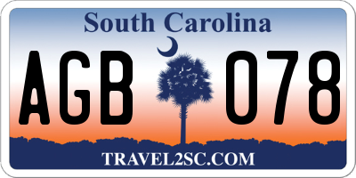 SC license plate AGB078