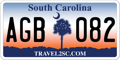 SC license plate AGB082