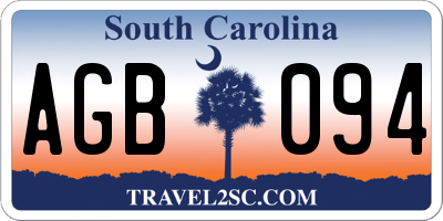 SC license plate AGB094