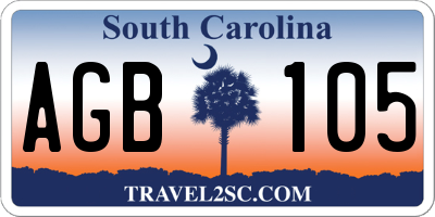 SC license plate AGB105