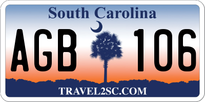 SC license plate AGB106