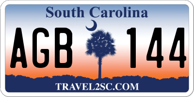 SC license plate AGB144