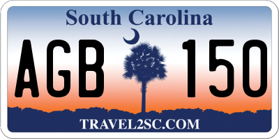 SC license plate AGB150