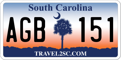 SC license plate AGB151