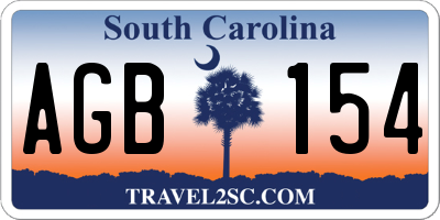SC license plate AGB154