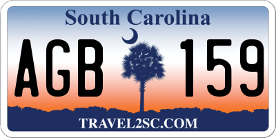 SC license plate AGB159