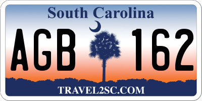 SC license plate AGB162
