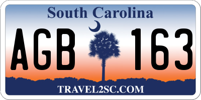 SC license plate AGB163