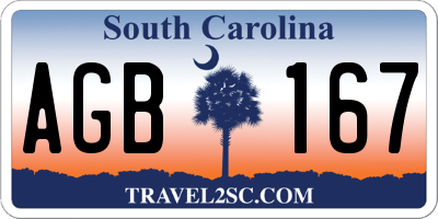 SC license plate AGB167