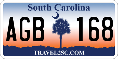 SC license plate AGB168