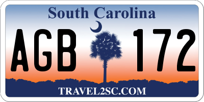SC license plate AGB172