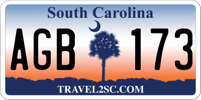 SC license plate AGB173