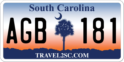 SC license plate AGB181