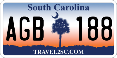 SC license plate AGB188