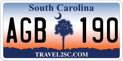 SC license plate AGB190