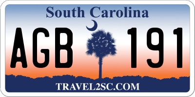 SC license plate AGB191