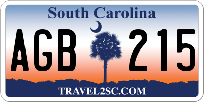 SC license plate AGB215