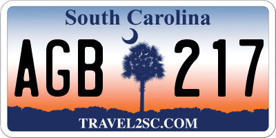 SC license plate AGB217