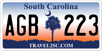 SC license plate AGB223