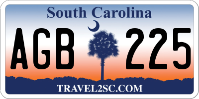 SC license plate AGB225