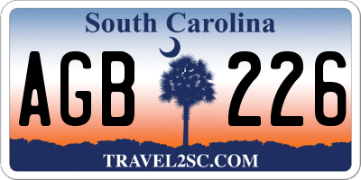 SC license plate AGB226