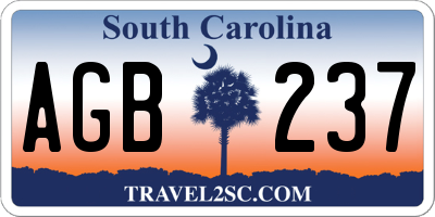 SC license plate AGB237