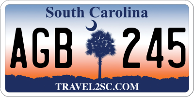SC license plate AGB245