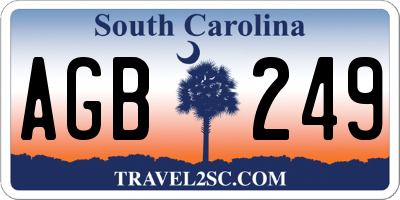 SC license plate AGB249