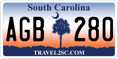 SC license plate AGB280