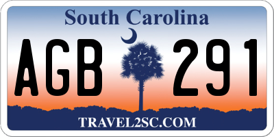 SC license plate AGB291