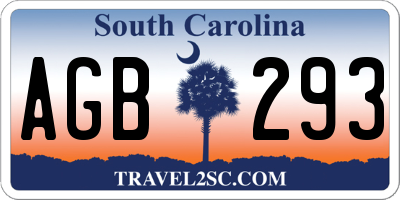 SC license plate AGB293