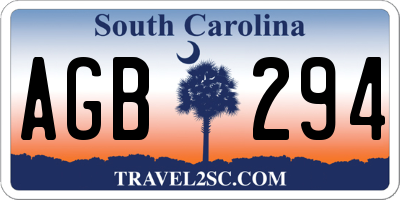SC license plate AGB294