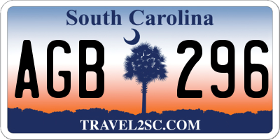 SC license plate AGB296